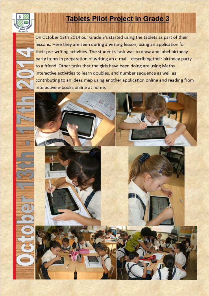 Tablets Pilot Project in Grade 3 - Oct2001