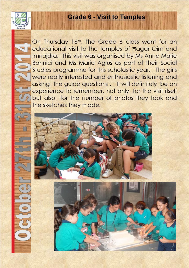 Grade 6 - Visit to Temples - Oct2014